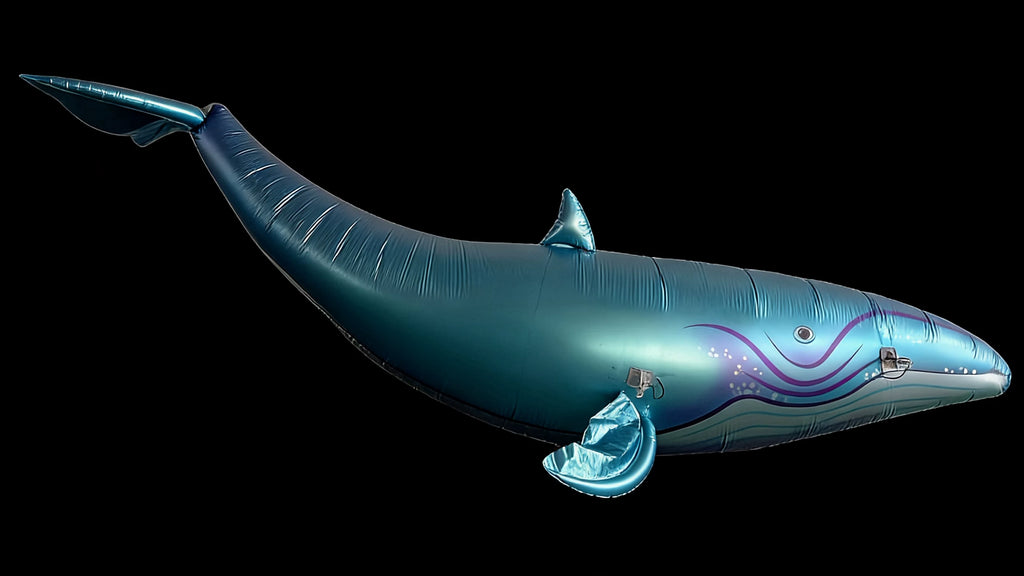 Blue whale-style inflatable blimp product image
