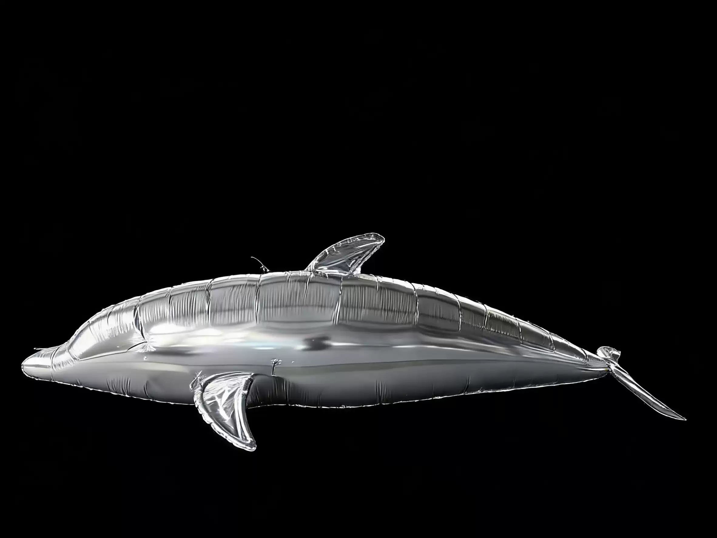 Silver bionic dolphin inflatable blimp